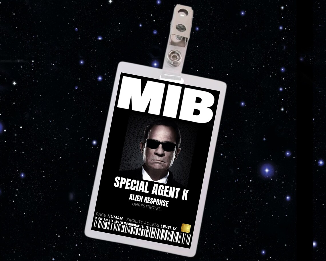 PRINTABLE Man in Black ID Card Badge Special Agent K - Etsy