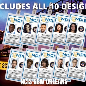 PRINTABLE NCIS New Orleans Id Card Collection X10, NCIS New Orleans ...