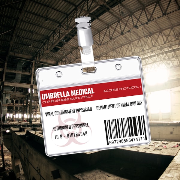 PRINTABLE Resident Evil Umbrella Corporation | Umbrella Medical | Medical Division | ID Card Badge Cosplay | Costume Name Tag Prop