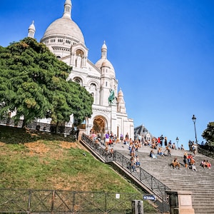 Printable photo PARIS stunning Sacre Coeur view, Paris Montmartre original art print, Digital download