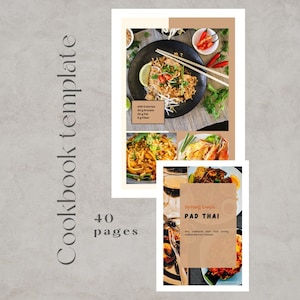 Recipe Book Template| Digital Cookbook Template | Printable Recipe Card Meal Planner | Recipe Binder | Canva Templates