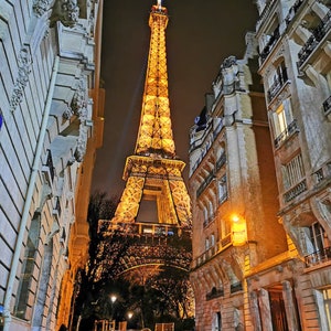 Printable photo PARIS stunning Eiffel Tower view, Paris  at night original art print, Digital download, gift idea