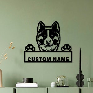 Personalized Akita Inu Dog Metal Wall Art, Custom Akita Inu Dog Portrait Gift, Dog Memorial Art, Akita Inu Dog Lover Gift for Home Decor