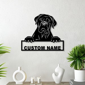 Custom Cane Corso Dog Metal Wall Art, Personalized Dog Name Sign, Unique Pet Lover Gift, Cane Corso Decor, Dog Memorial Gift for Cane Corso