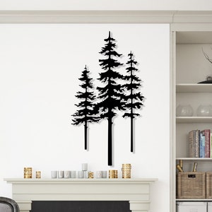 Pine Trees Nature Inspired Decor, Christmas Tree Metal Wall Art, Tree of Life Decor, Forest Wall Art, Housewarming Gift