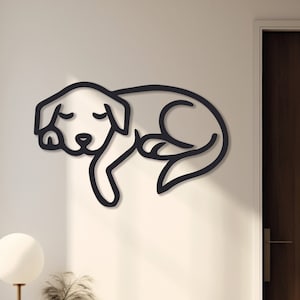 Dog Metal Wall Art, Puppy Metal Wall Decor, Dog Lovers Gift for Mom, Metal Wall Hanging, Animal Minimalist Wall Art, Pet Home Decor, Dog Art