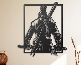 Samurai Metal Wall Art, Japanese Warrior Home Decor , Samurai Artwork, Modern Samurai Decoration, Gift for Martial Arts Enthusiasts