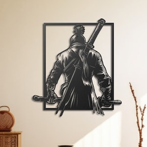 Samurai Metal Wall Art, Japanese Warrior Home Decor , Samurai Artwork, Modern Samurai Decoration, Gift for Martial Arts Enthusiasts