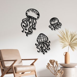 Large Jellyfish Metal Wall Art