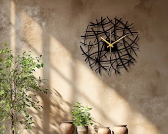 Wall Clock Unique, Round Wall Clock, Oversized Wall Clock, Modern Wall Clock, Large Metal Wall Clock Decor