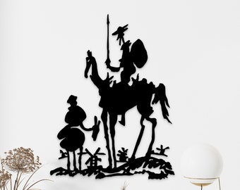Picasso Don Quixote Metal Decor, Pablo Picasso Art Work, Bookish Gift for Librarian, Large Wall Art, Unique Home Decor, Adventure Lover Gift