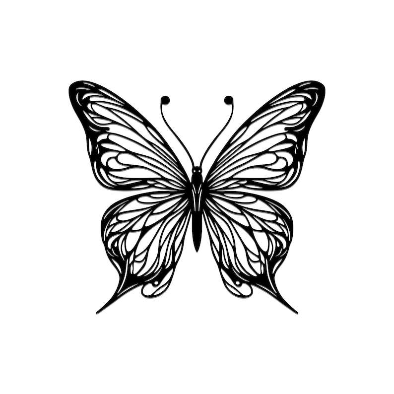 Large Butterfly Minimalist Line Art