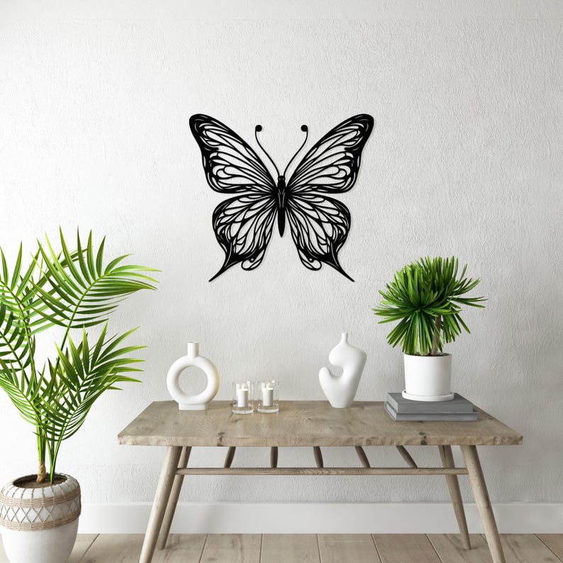 Large Butterfly Minimalist Line Art