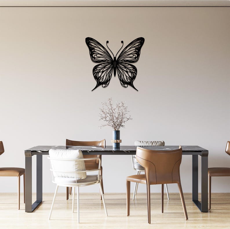 Large Butterfly Minimalist Line Art