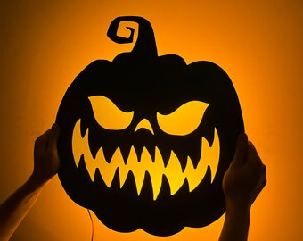 Metall-Halloween-Kürbis mit LED-Licht, niedliches Halloween-Dekor für Innen-, Halloween-Partydekorationen