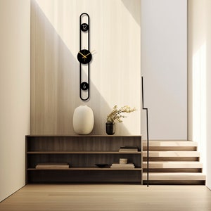 Geometric Long Metal Wall Clock
