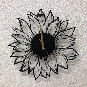 Sunflower Metal Wall Clock, Silent and Unique