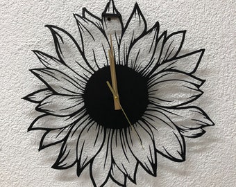 Sunflower Metall Wanduhr, Stille und Einzigartige