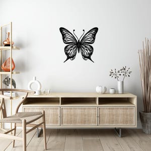 Large Butterfly Minimalist Line Art