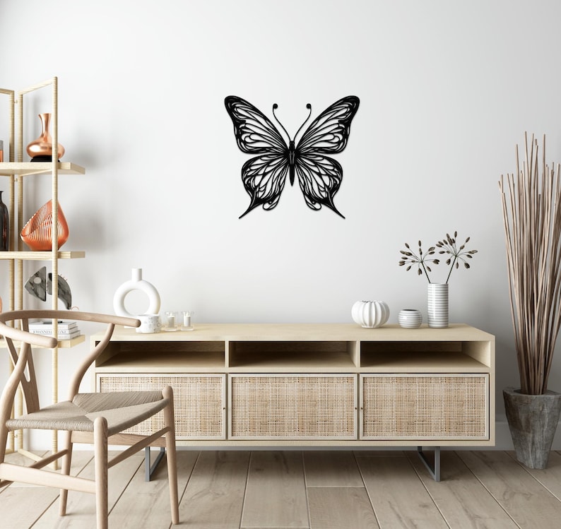 Large Butterfly Minimalist Line Art