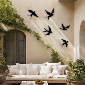 Birds Metal Wall Art, Flock of Birds Wall Art, Birds Set of 5, Bird ...