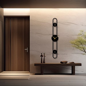 Geometric Long Metal Wall Clock