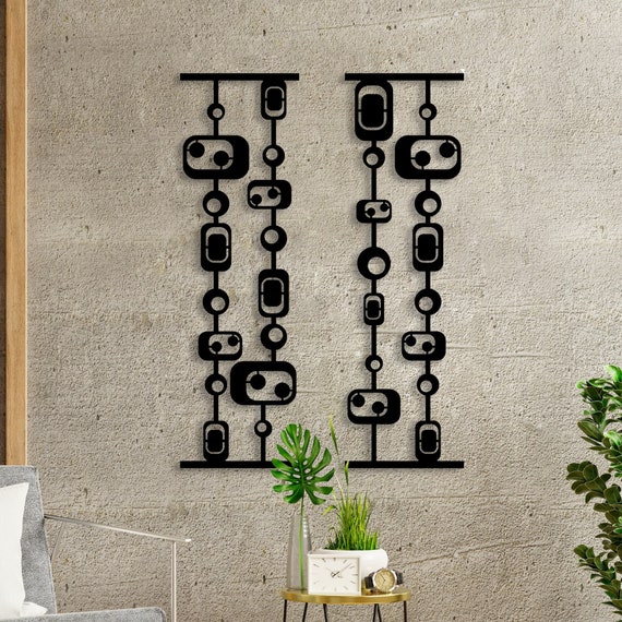 Mid Century Modern Wall Art, Metal MCM Decor, Midcentury Modern Home Decor, Housewarming Gift, Mcm Metal Wall Art