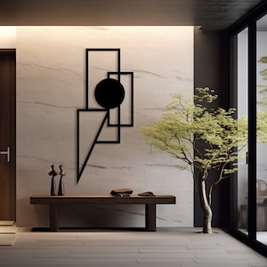 Minimalist Geometric Metal Wall Art, Modern Abstract Wall Sculpture ...