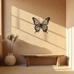 Large Butterfly Minimalist Line Art