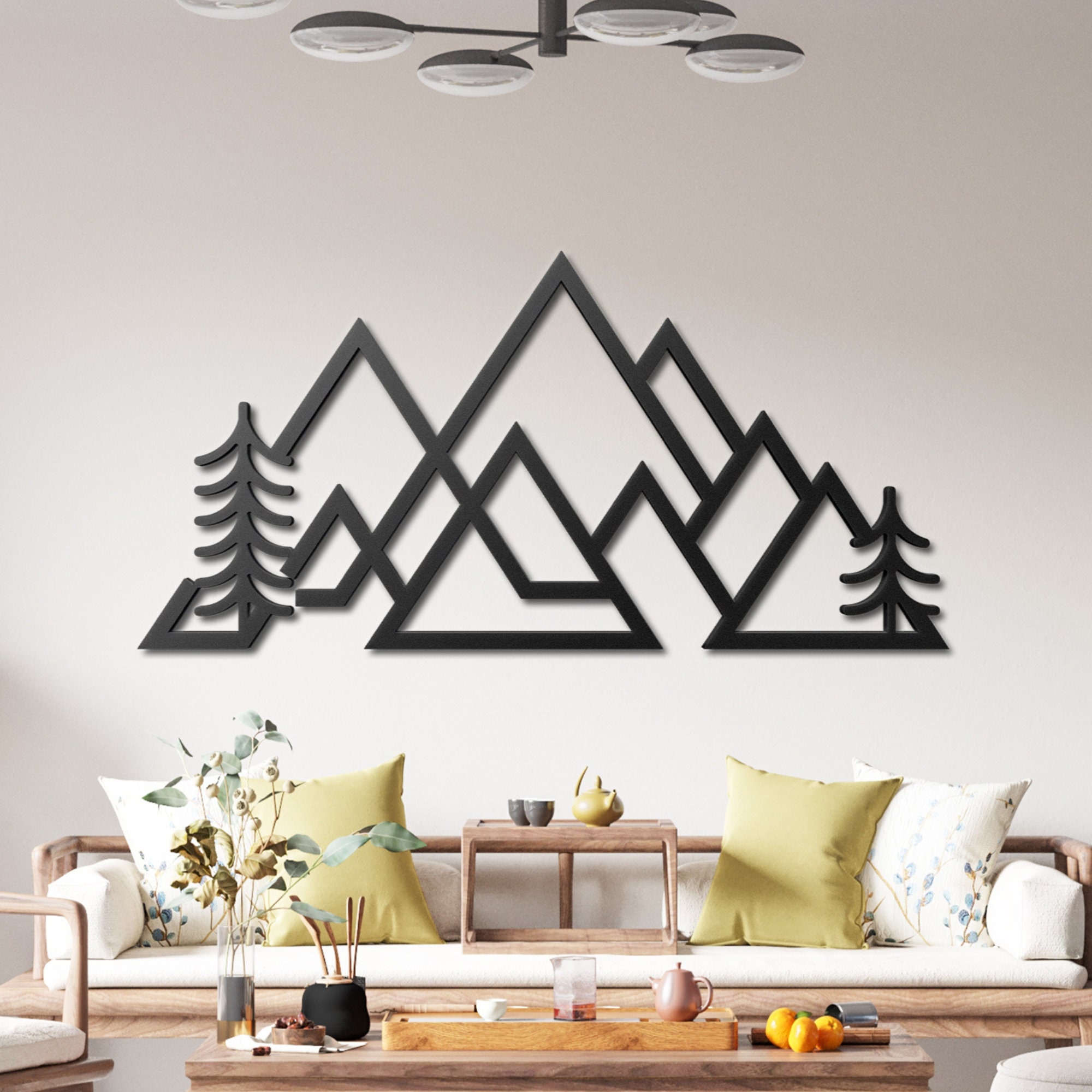 Mountain Metal Wall Art, Minimalist Home Decor Wall Art for Gallery ...