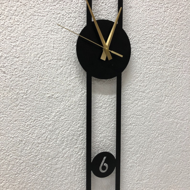 Geometric Long Metal Wall Clock