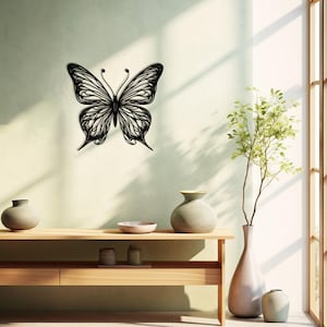 Large Butterfly Minimalist Line Art