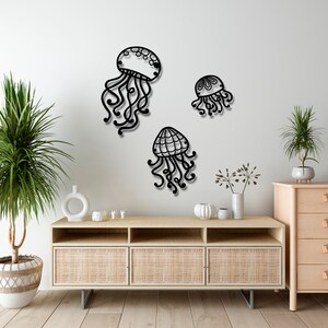 Large Jellyfish Metal Wall Art