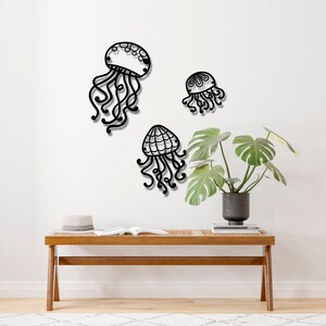 Large Jellyfish Metal Wall Art