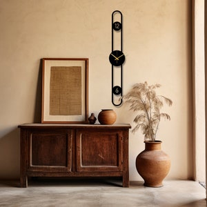 Geometric Long Metal Wall Clock