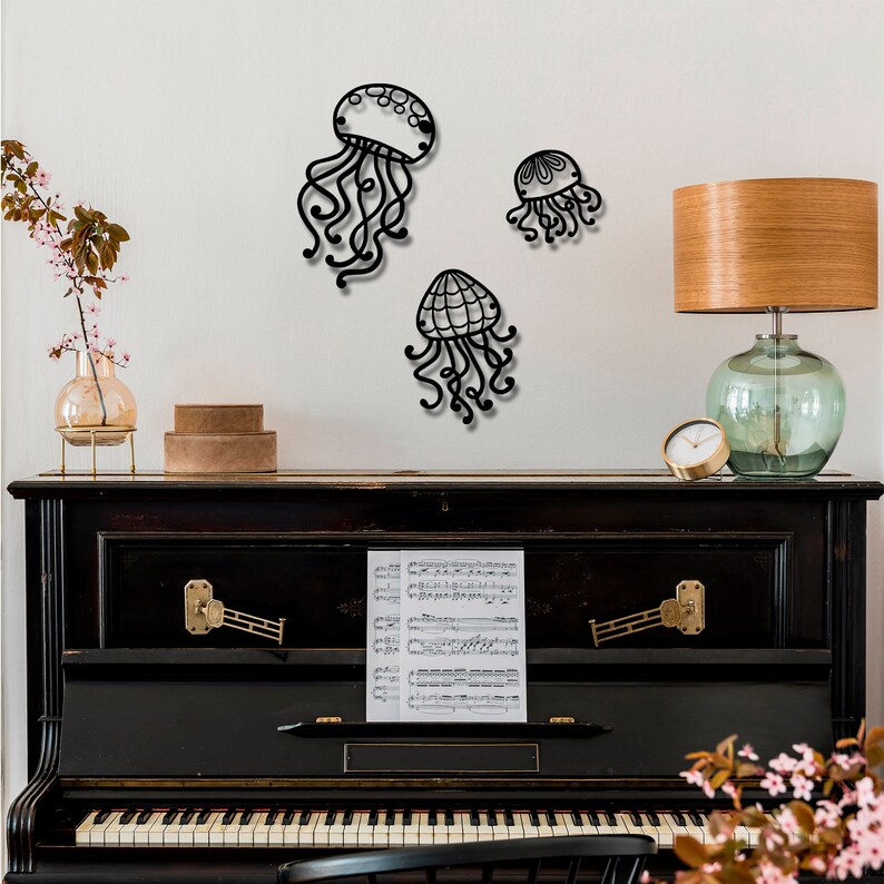 Large Jellyfish Metal Wall Art