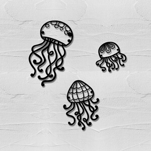 Large Jellyfish Metal Wall Art