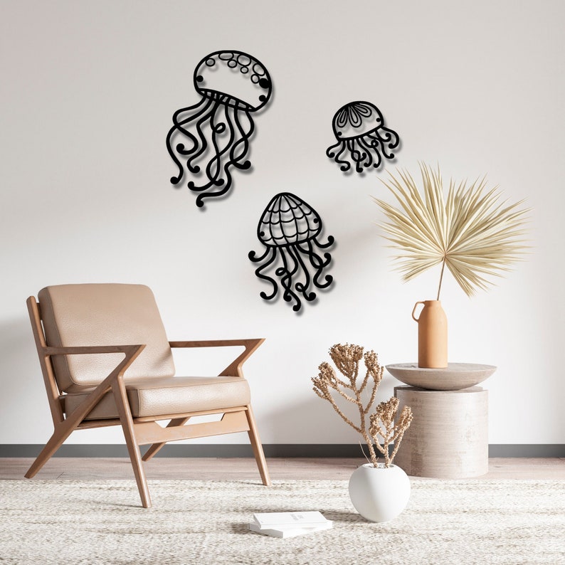 Large Jellyfish Metal Wall Art