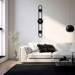 Geometric Long Metal Wall Clock