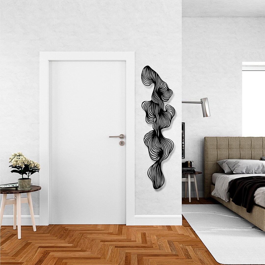 Abstract Metal Wall Art, Mid Century Modern Decor, Modern Luxury Wall ...