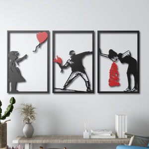 Banksy Wall Art, Metal Bansky Art, BANKSY Graffiti Art