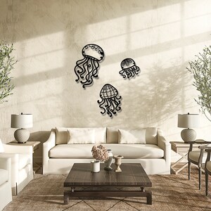 Large Jellyfish Metal Wall Art
