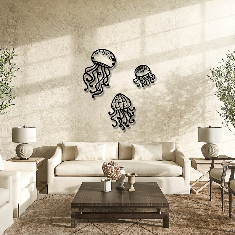 Large Jellyfish Metal Wall Art