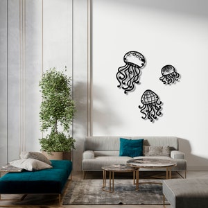 Large Jellyfish Metal Wall Art