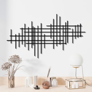 Modern Luxury Style Metal Wall Art, Black Metal Wall Decor, Geometric Wall Art, Abstract Wall Art, Bedroom Wall Decor, Metal Wall Sculpture