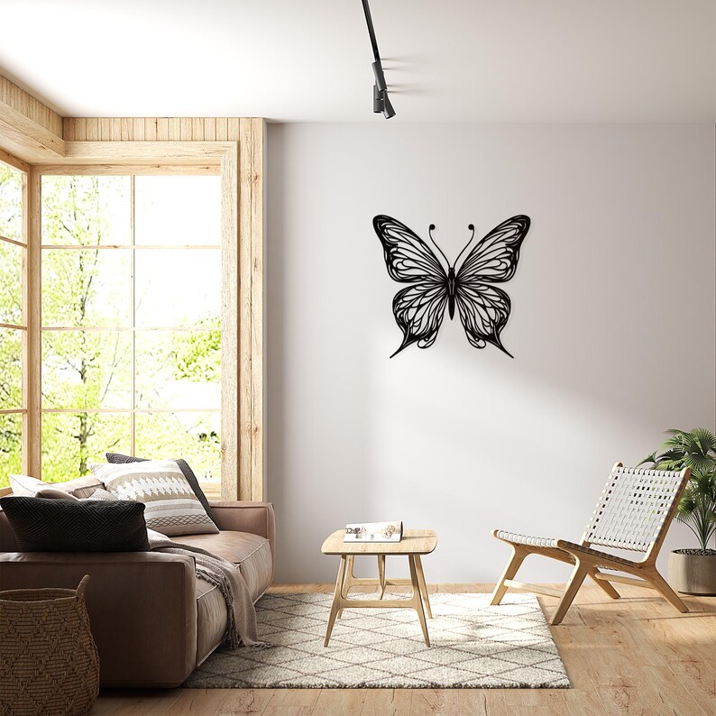 Large Butterfly Minimalist Line Art