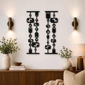 Mid Century Modern Metal Wall Art, Set of 2 MCM Decor, Steel Home Decoration