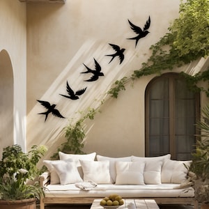 Birds Metal Wall Art, Flock of Birds Wall Art, Birds Set of 5, Bird ...