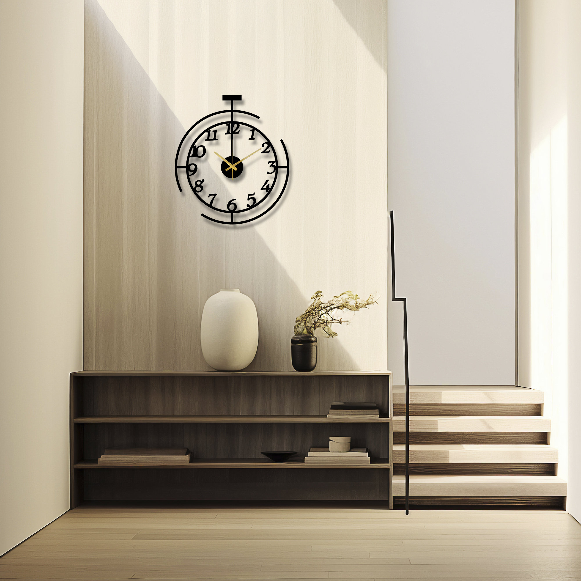 Modern Minimalist Design Large Metal Wall Clock, Silent Metal Wall ...