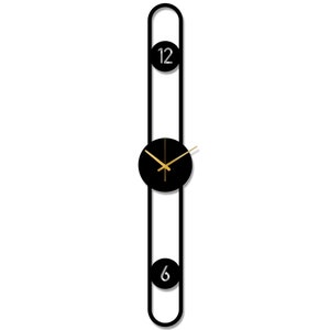 Geometric Long Metal Wall Clock